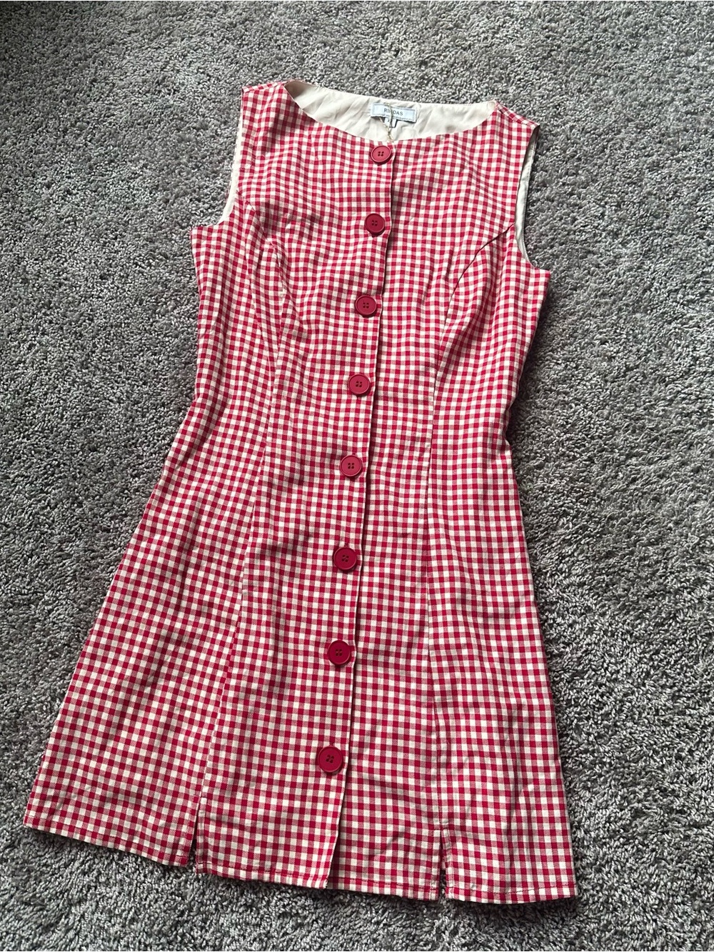 RIHOAS Red and White Gingham Mini Dress - Picture 2 of 4